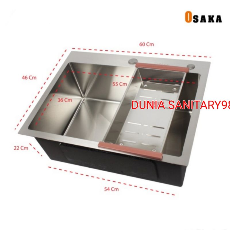 Paket Kitchen Sink INOBE 6045 Stainless Bak cuci piring Stainless SUS 304