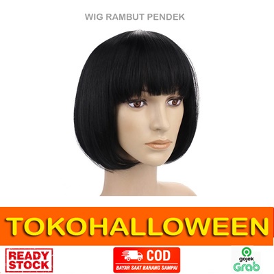 WIG BOB RAMBUT PALSU PENDEK WARNA HITAM