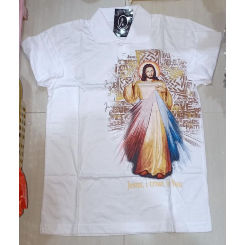 Kaos Kerah Oblong Rohani Kerah Gambar Yesus Kerahiman - Kaos Rohani