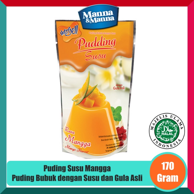 

Pudding Susu Puding Bubuk Dengan Susu Nutrijell Mangga - 170 Gram