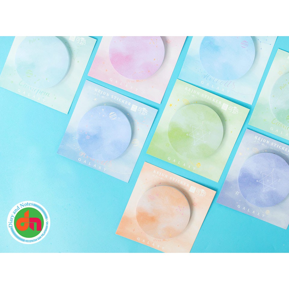 

Stationery Sticky Notes Pastel Galaxy Round Sticky Notes Tema Galaksi