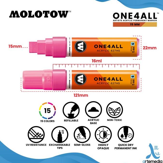 

Spidol Permanen Warna Molotow One4All 15mm Acrylic Paint Marker
