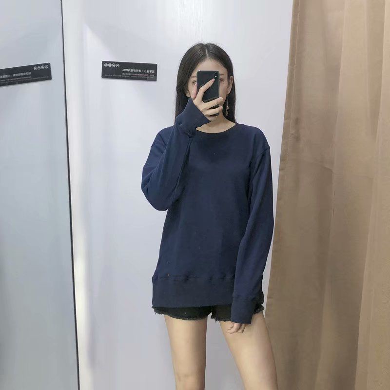 Sweater Wanita Polos Import Sweater Basic Korea Crewneck Sweater Polos Plush Sweater