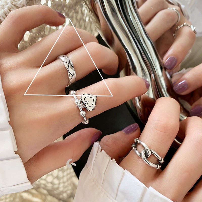 Cincin Desain Hati Gaya Korea Untuk Wanita