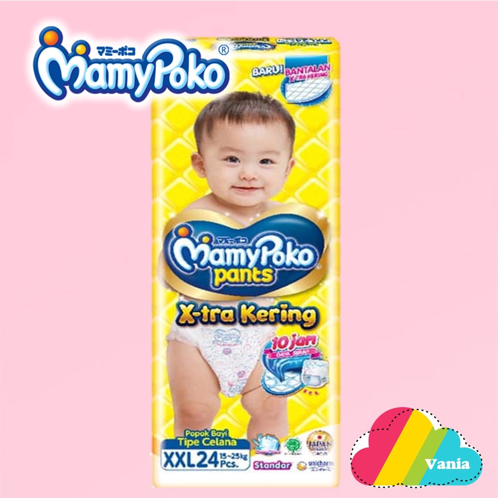 Mamypoko XXL24 x-tra kering mamy poko xxl 24 pants celana popok diapers anak bayi sekali pakai vaniasusu vaniastore