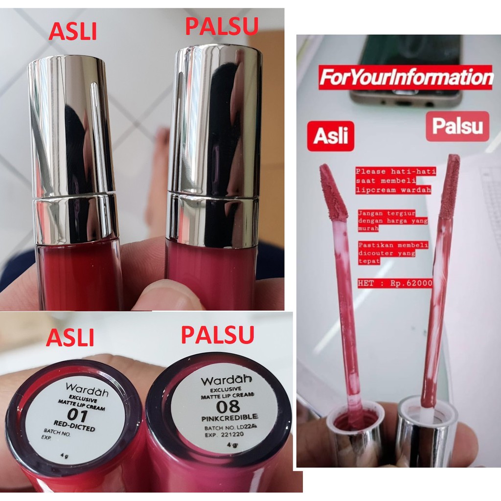 Cara Membedakan Lipstik Wardah  Velvet Matte Asli  Dan  Palsu  