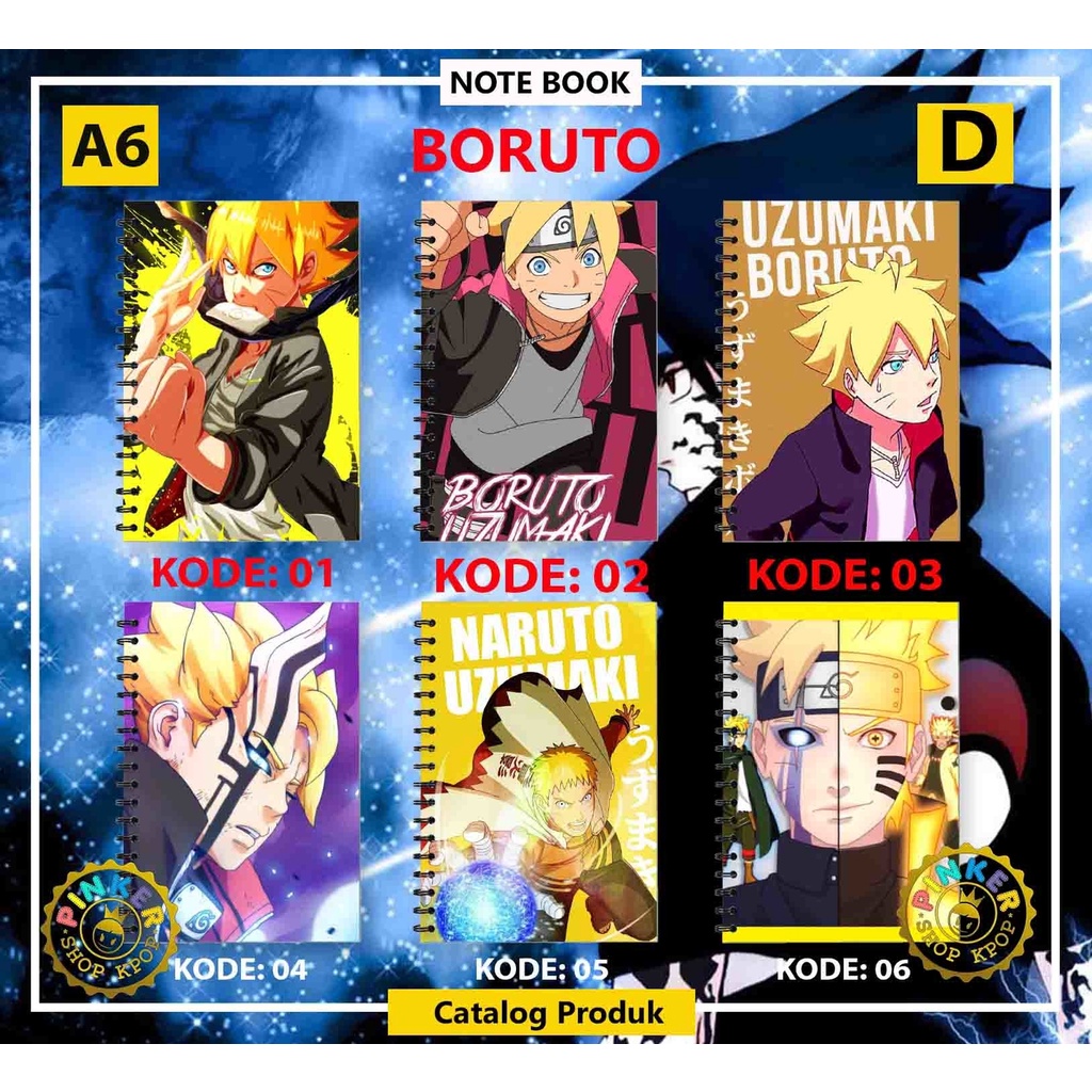 

[READY STOCK] Note/Notebook BORUTO/ANIME/NARUTO SERI 4 A6 ISI 50 LEMBAR BUKU