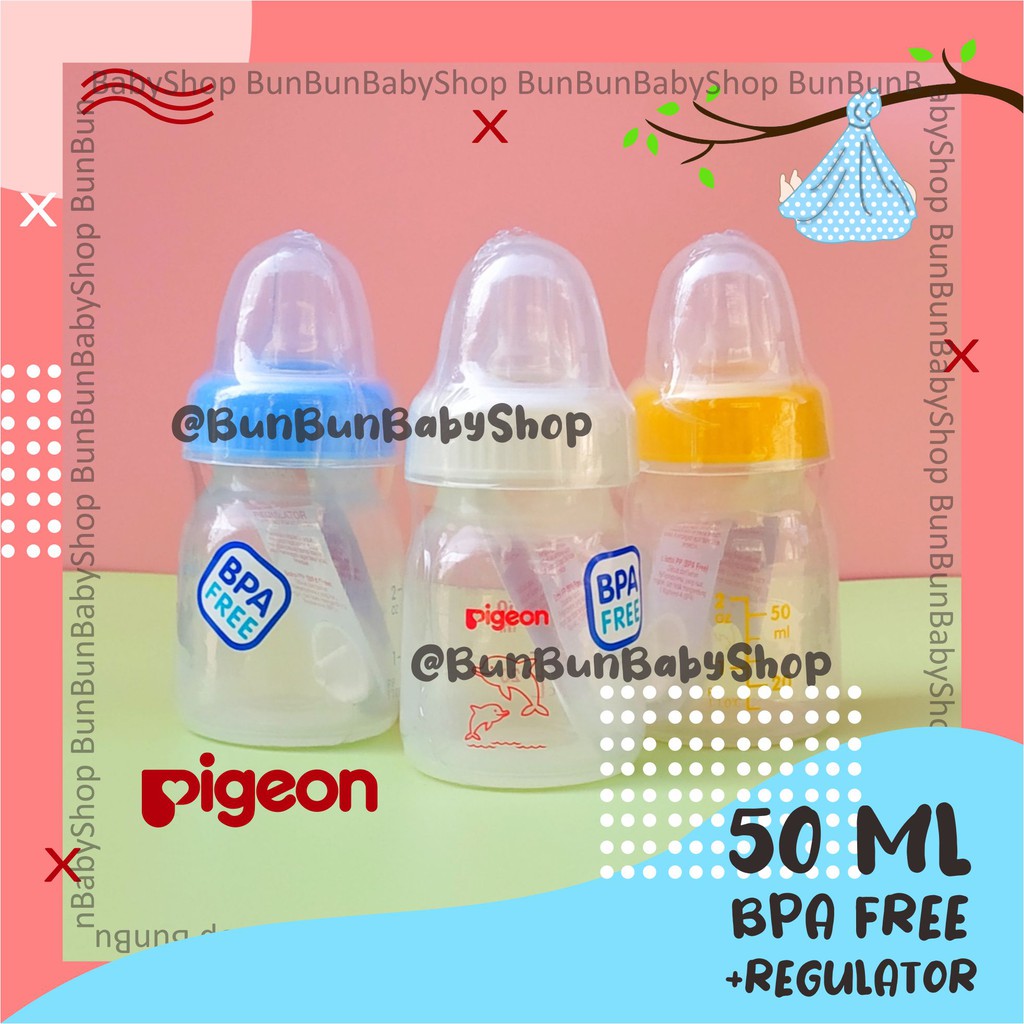 50ml+REGULATOR Botol Susu Bayi Pigeon Anak Perlengkapan Baby Baru Lahir Newborn Murah Peralatan Asi