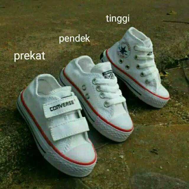 Sepatu converse putih tinggi anak