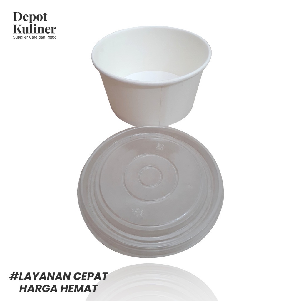 Paper Bowl 650 ml isi 1 pcs - Kertas Mangkok Sup Soup Rice Bowl