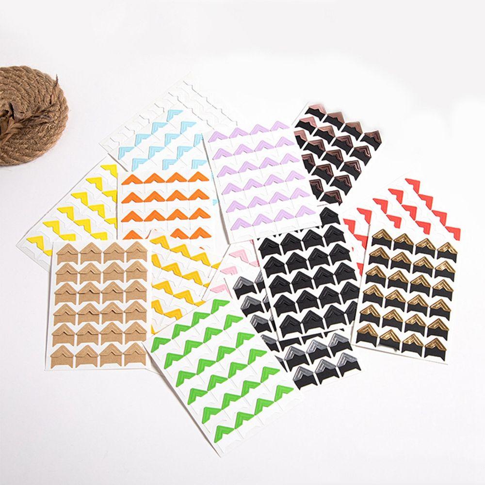 NICKOLAS1 Stiker Sudut Retro 14warna Scrapbooking Dekorasi Rumah Kraft Paper Scrapbook Sticker