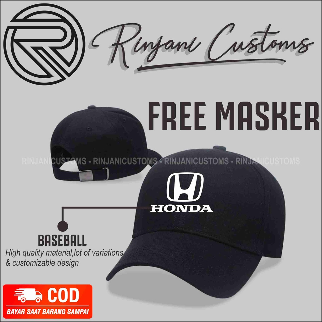 TOPI LOGO HONDA.TOPI KEREN BERKUALITAS.FREE MASKER