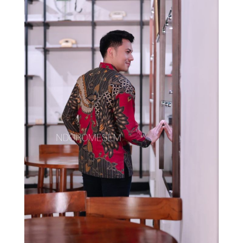Kemeja Batik PREMIUM NdoroMesem Bahan Katun Baturaden Reguler Fit A014 Batik Exclusive Terbaru