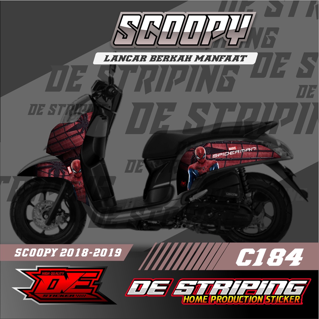 Spiderman Venom Striping stiker Motor Scoopy (C184) stiker Motor sticker Variasi Racing Semi Full Ke