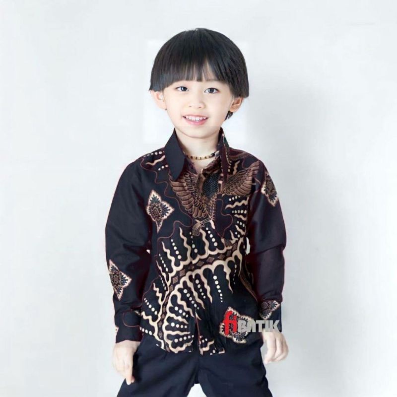 Kemeja Batik Anak Laki Laki M L XL XXL Baju Batik Anak Lengan Panjang Seragam Batik