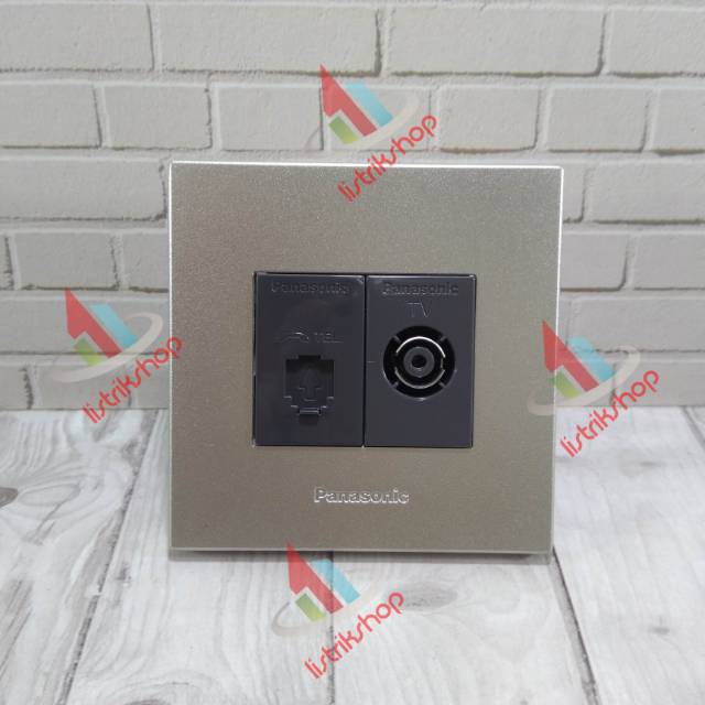 Outlet Telepon Rj11 + TV Panasonic Style Silver
