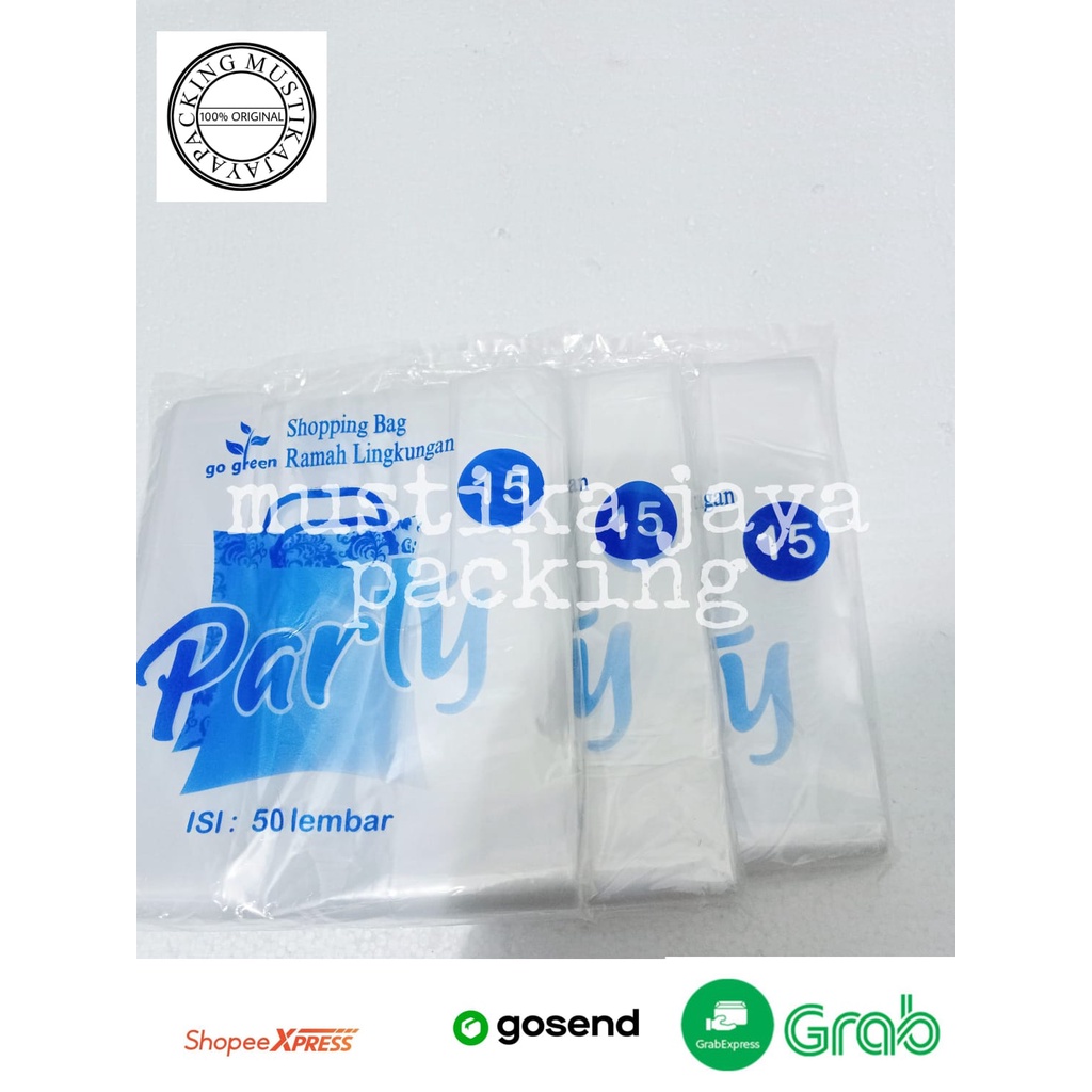 Kantong Kresek Plastik PE Bening 15 isi 50 lembar