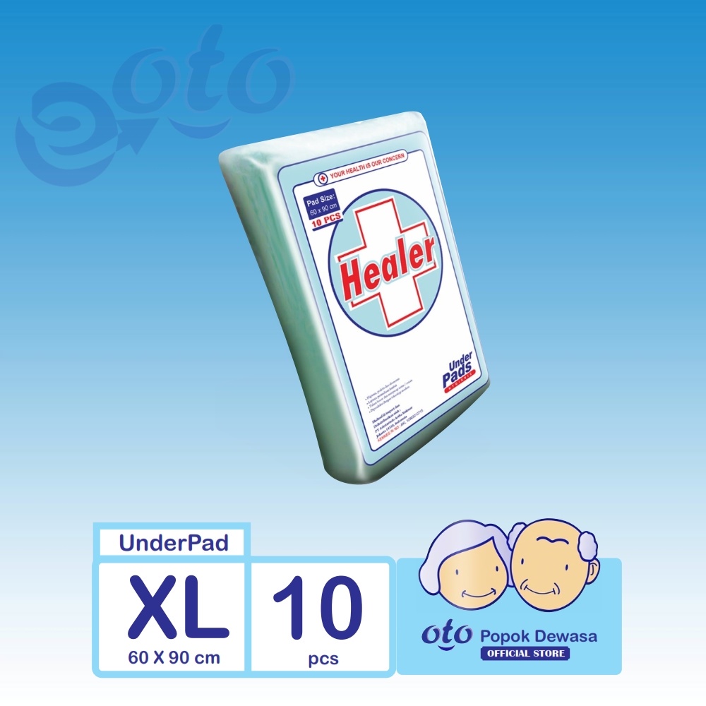 HEALER Underpad Under pad Perlak Sekali Pakai Alas Pasien Menyerap Urine Darah uk 90x60cm isi 10 pcs