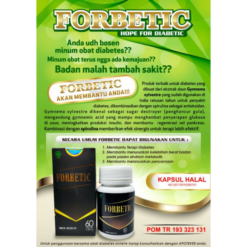 Forbetic Obat Penderita Diabetes