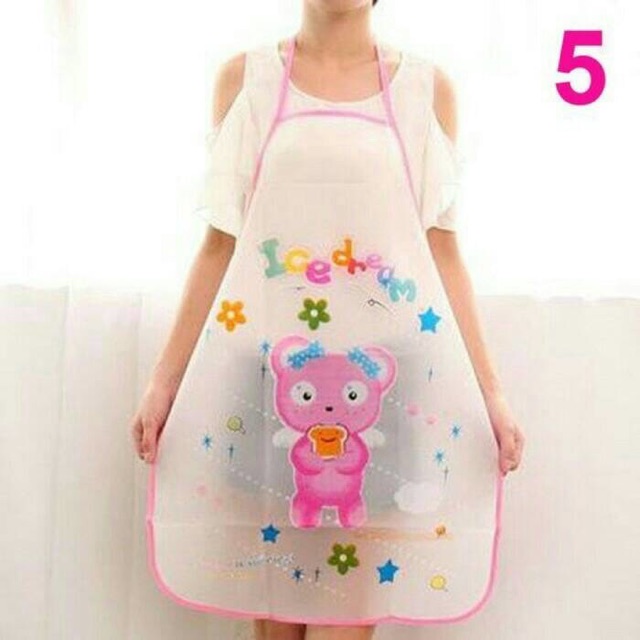 Apron korea karakter celemek masak dapur anti air minyak waterproof oilproof