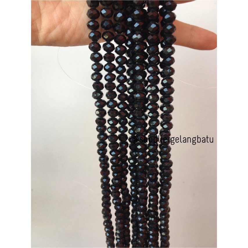 Crystal Ceko Doff 8mm HITAM aksesoris beads manik grosir gelang kalung perlengkapan merangkai hias