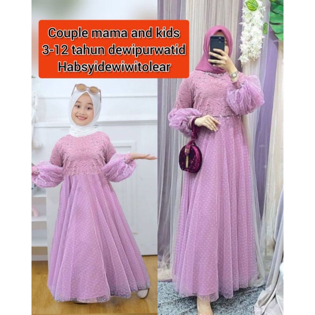dewipurwatid2 SALSA MAXY BROKAT TILEDOT/gamis couple kekinian mom and kids/gamis brokat terlaris/fas