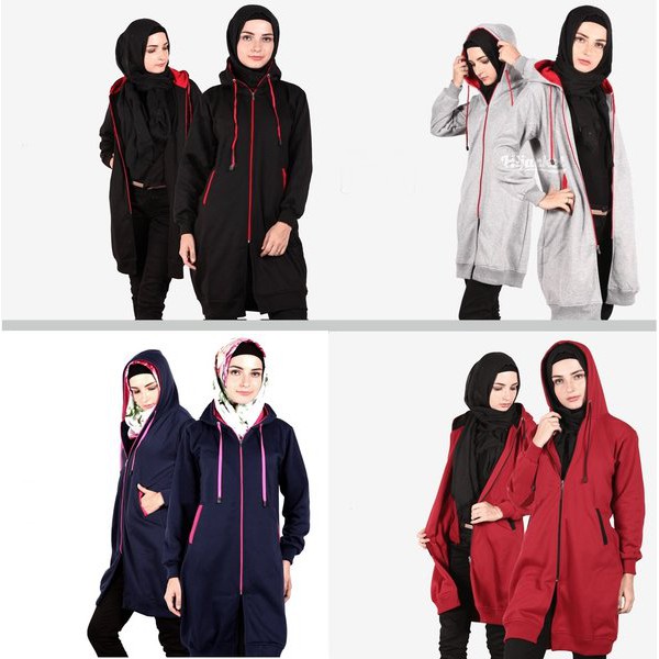 Hijacket Jaket Muslimah Jaket Kaos Wanita Jaket Premium Jaket Wanita Muslimah Jumbo  BIG SIZE M L XL