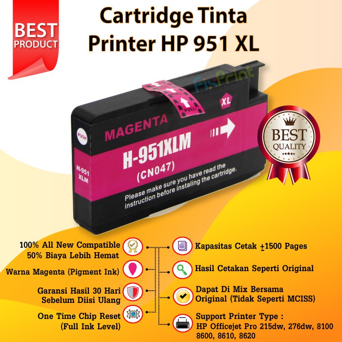 Cartridge TInta Compatible HP 950 951 XL Black HP 8100 8600 8610 8620