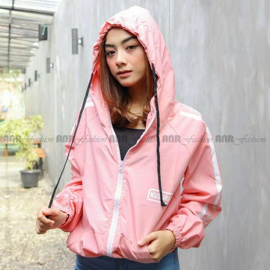 Jaket Kuxu Hoodie Resleting Wanita - Jaket Parasut Hoodie Zipper Wanita - Jaket Sporty Wanita