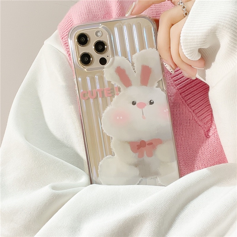 Hologram Bunny Softcase Cute Lucu for iphone 7/8+ XS XS Max XR 11 Pro Max 12 Pro Max