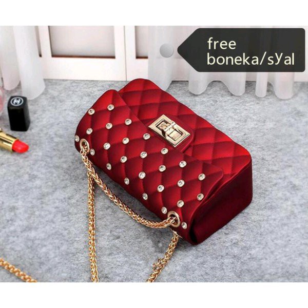 Tas Wanita  TAS WANITA TAS JELLY WANITA TAS JELLY MATTE CHANNEL DIAMOND JELLY MATTE UK. 18 G. 1032