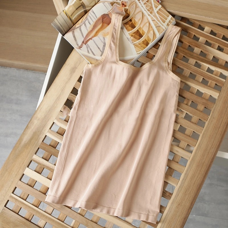 Tank top Wanita Kaos Dalam Wanita Dengan Cup Bra Atasan Bahan Rajut-7