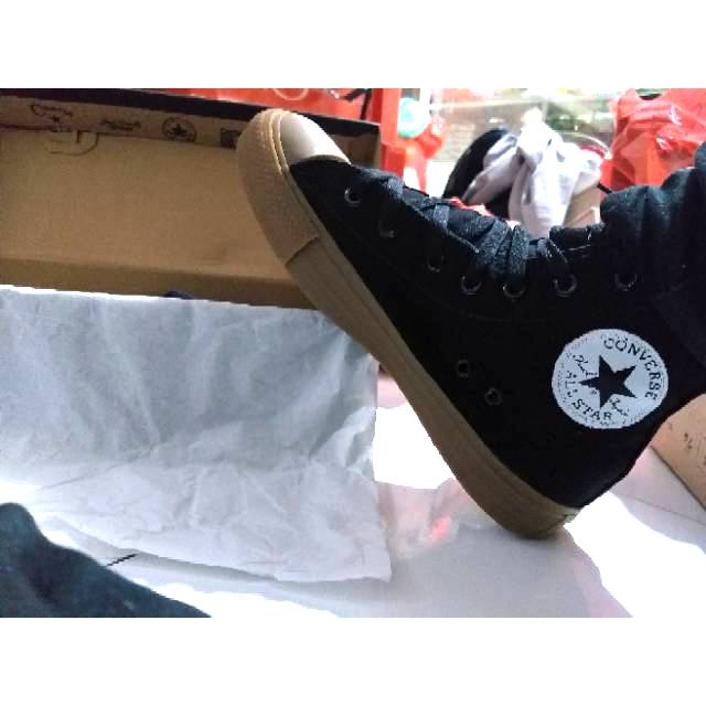 Sepatu Converse CT GUM HIGH BLACK HITAM SNEAKERS SEKOLAH KERJA KULIAH KADO HADIAH ULTAH COWOK CEWEK
