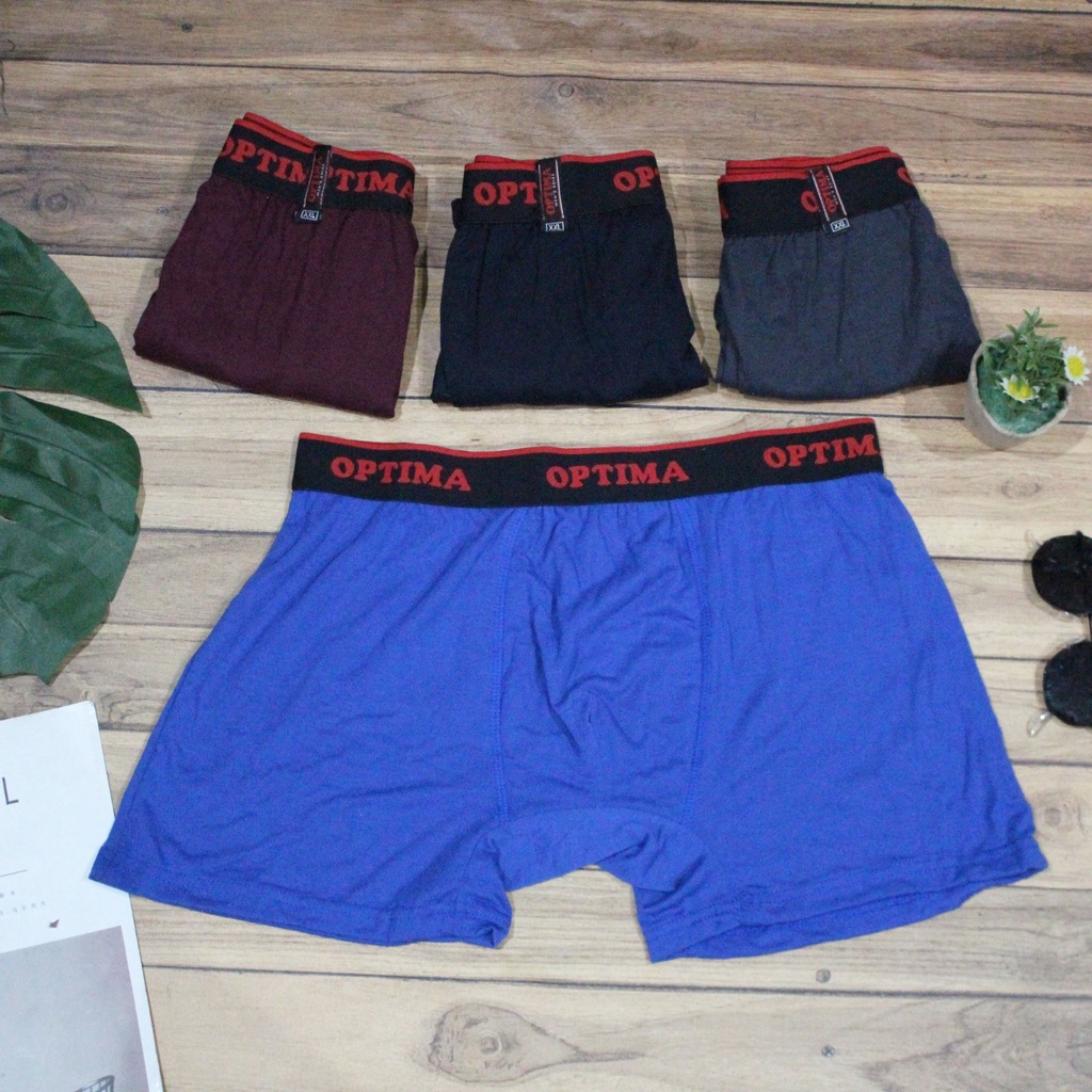 [Isi 2] PREMIUM BEST SELLER Boxer Optima Celana Dalam Pria Pinggang Karet Underwear Size M L XL XXL CD