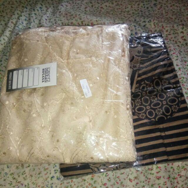 Batik Couple Kebaya Modern Brokat Shofia Tile Mutiara