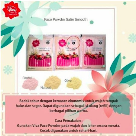 Viva Face Powder Satin Smooth | Bedak Zak Mini Besar 15gr 25gr