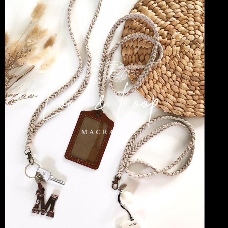 

Terbaik.. Lanyard Name Tag/ID Card Holder/Tali Gantungan HP Handmade Macrame