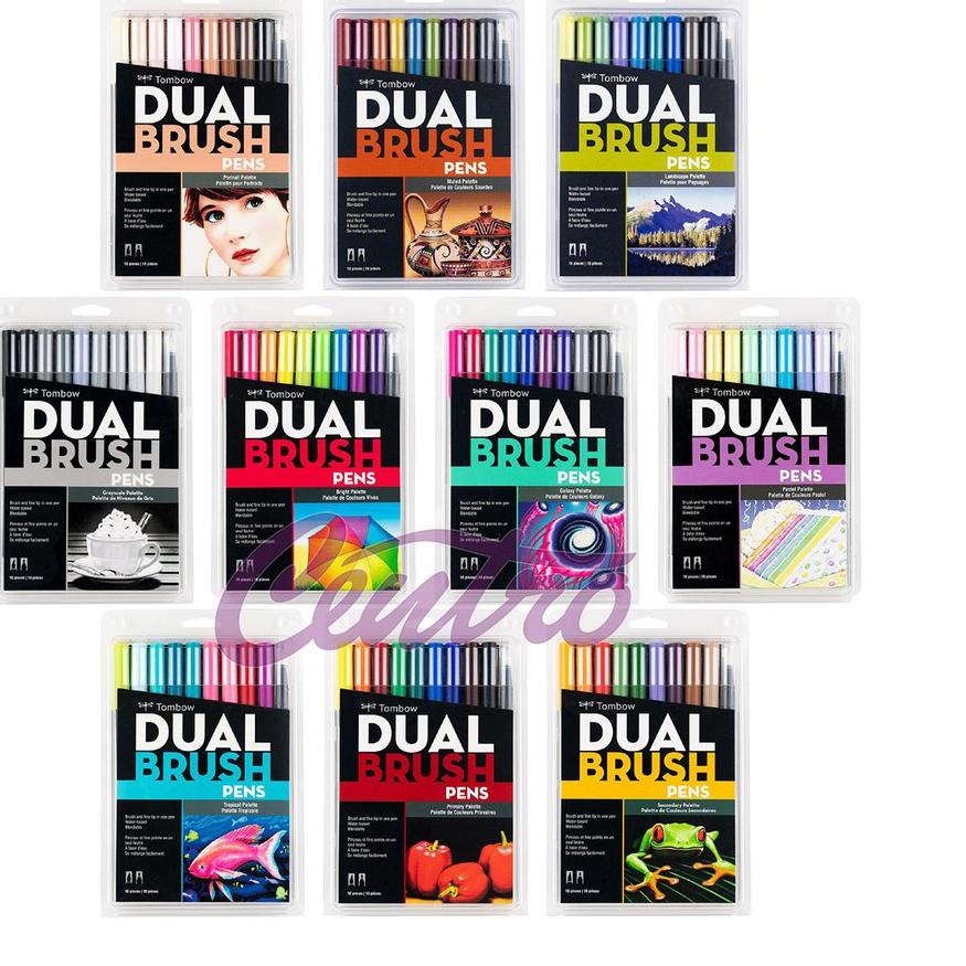 

PALING HOT!! (nyq-713) Tombow ABT Dual Brush Pen Set 10 Colors With Blender Marker Spidol