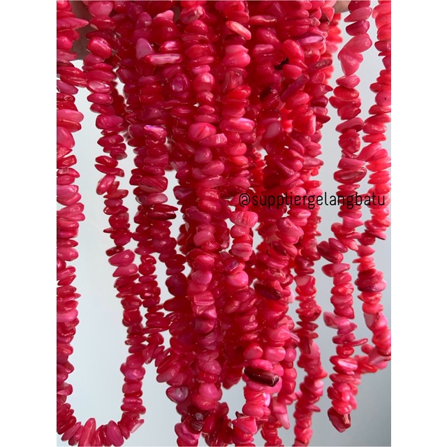 kerikil kerang DARK PINK borneo 1cm bahan batu campur aksesoris warna