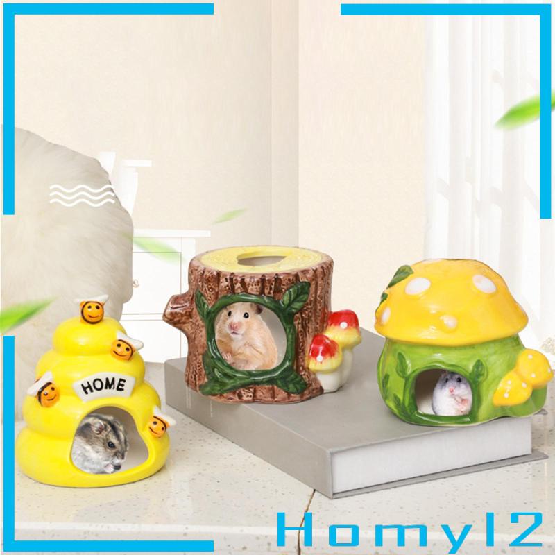 [HOMYL2] Cute Ceramic Hamster Cage Mouse Easy Clean Animal House Hideout