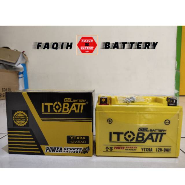 Aki Motor Piaggio Zip -Honda CB400 YTX9A ITOBATT GEL 12v 9Ah Aki kering