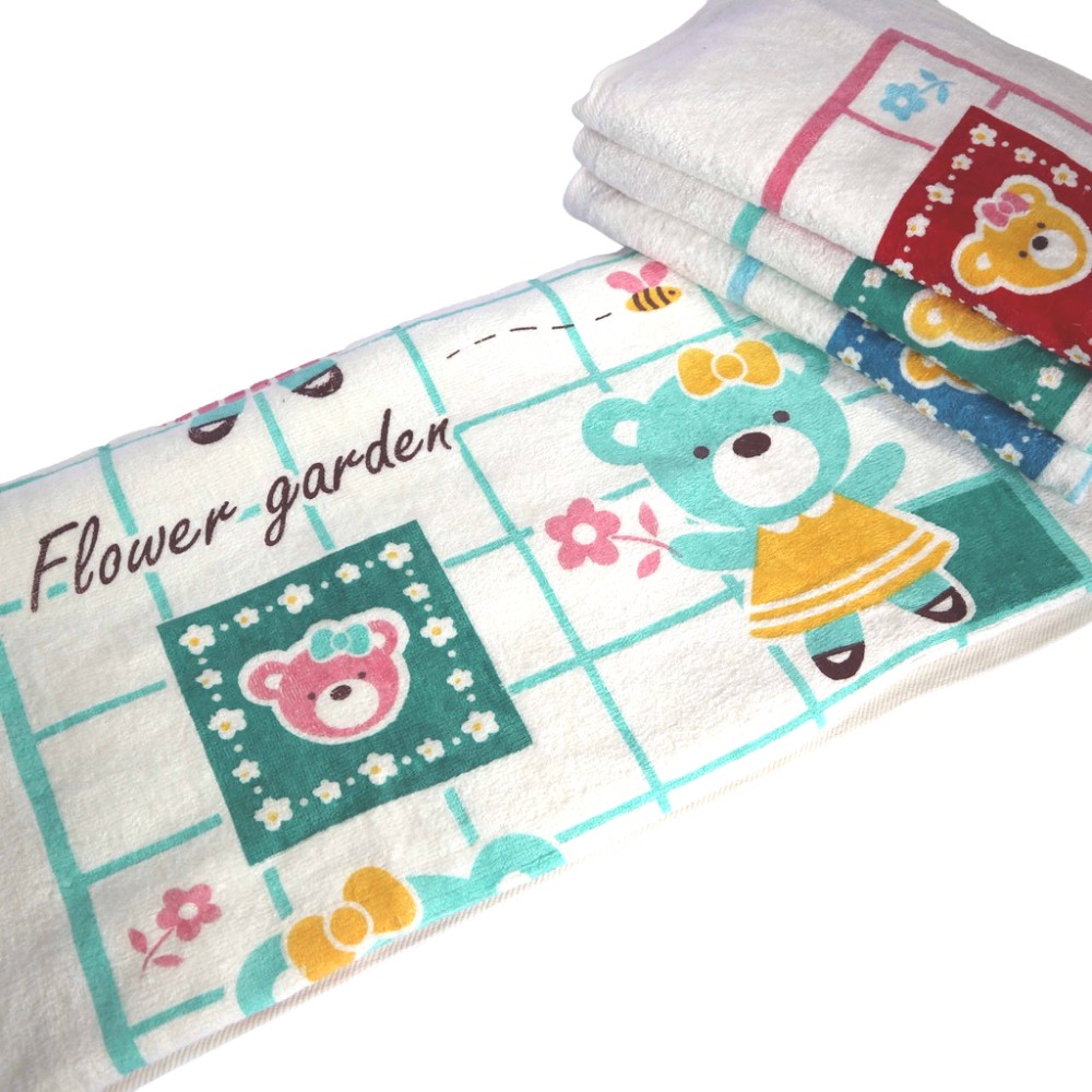 Chalmer Handuk Bayi Karakter / Baby Towel 60x120cm-GardenBearsGreen