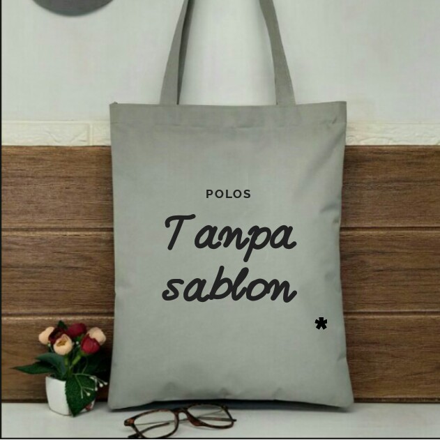 TOTE BAG WANITA TOTEBAG RESLETING KANVAS BISA CUSTOM POLOS dan SABLON TT 009