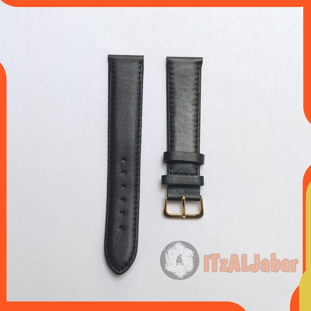 Tali jam tangan Kulit 20mm Leather strap Hitam GT20