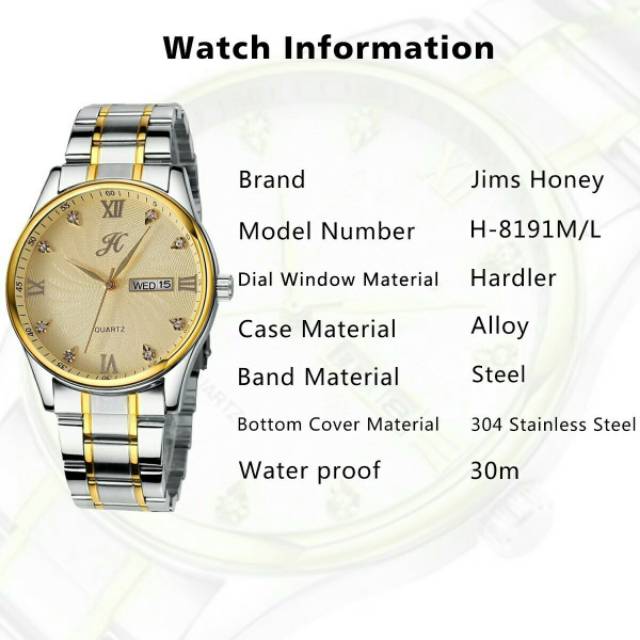 JAM TANGAN WANITA PRIA JIMSHONEY/Jims Honey Couple 8191