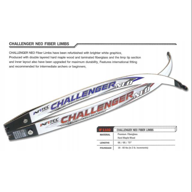 INFITEC CHALLENGER LIMBS - ILF Recurve Bow Limbs - Limb Busur Panah RECURVE ILF - Infitec Archery