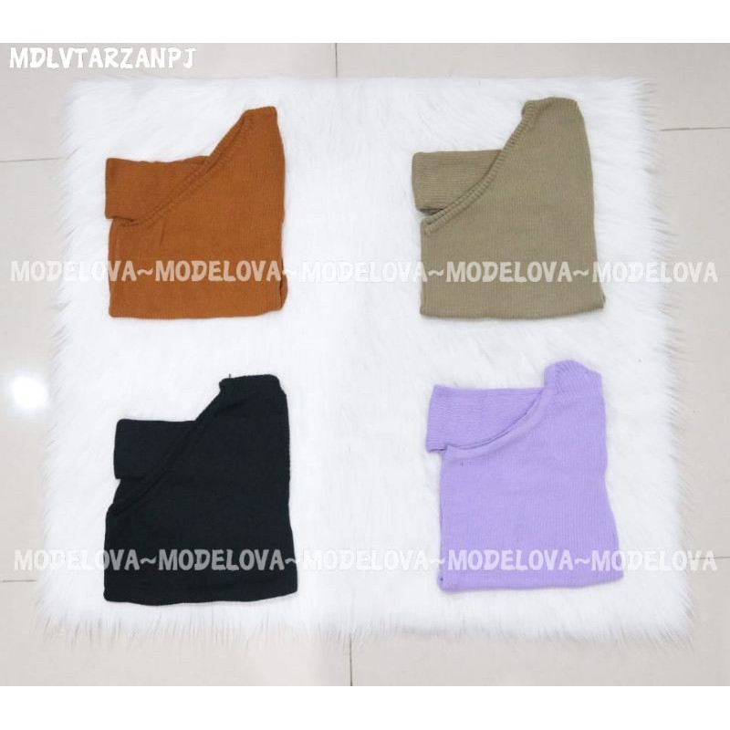 MDLV ~ BG TARZAN PJ RAJUT // ONE SHOULDER  TOPS // FASHION WANITA