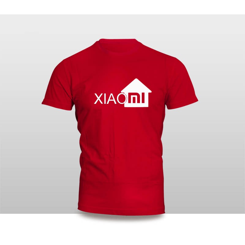 KAOS PRIA / KAOS GADGET HANDPHONE merk XIAOMI logo rumah murah