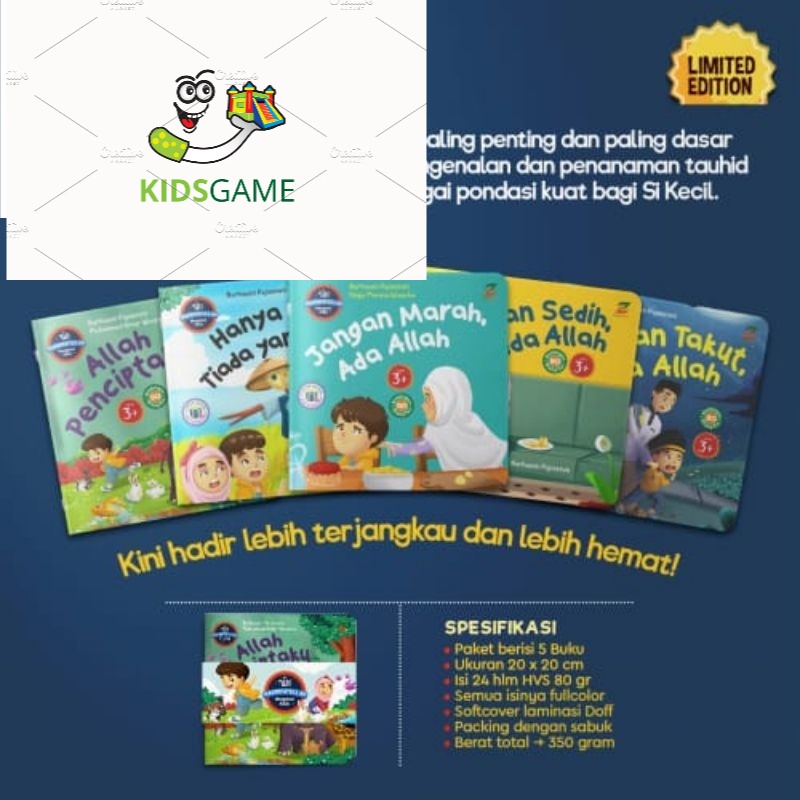 

READY - Buku Anak Balita Seri Makrifatullah Mengenal Allah versi ekonomis (isi 5 buku)