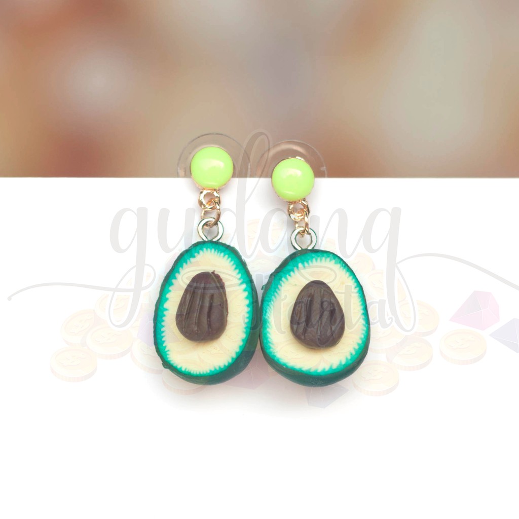 Anting Stud Avocado Alpukat 3D Lucu Simple GH 203709